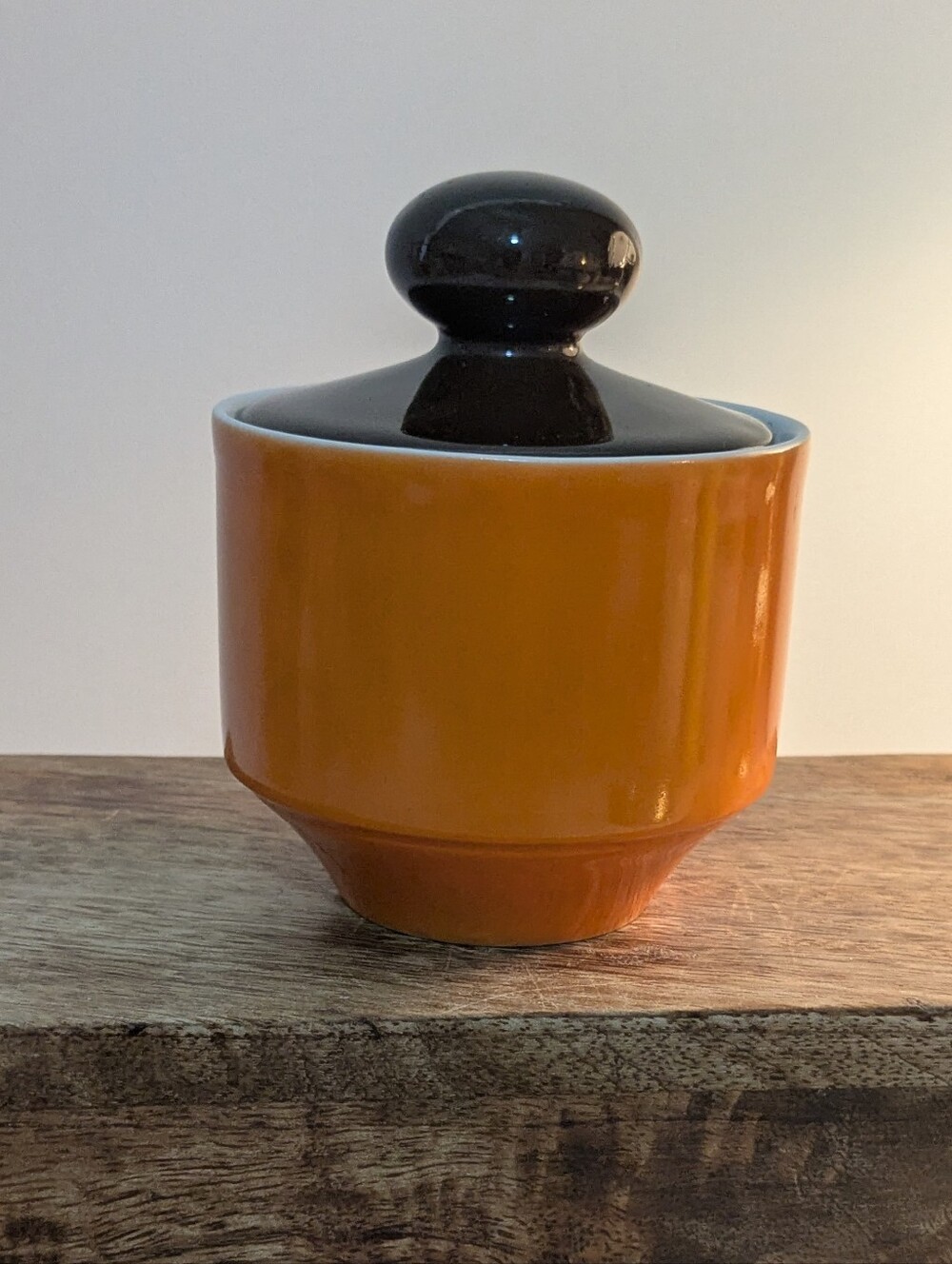 70s Mitterteich Bavaria  Sugar Bowl  Orange & Brown